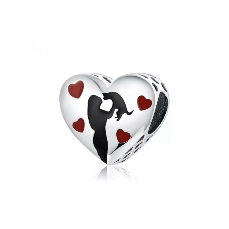 Charm Mascota Mamá y Perrito en Corazón