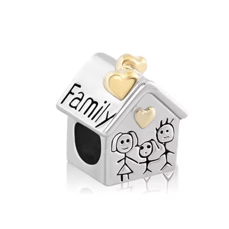 Charm Familia Hogar Casa Papá Mamá Hija Corazón