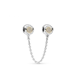 Cadena de Seguridad con Baño Dorado y Circones