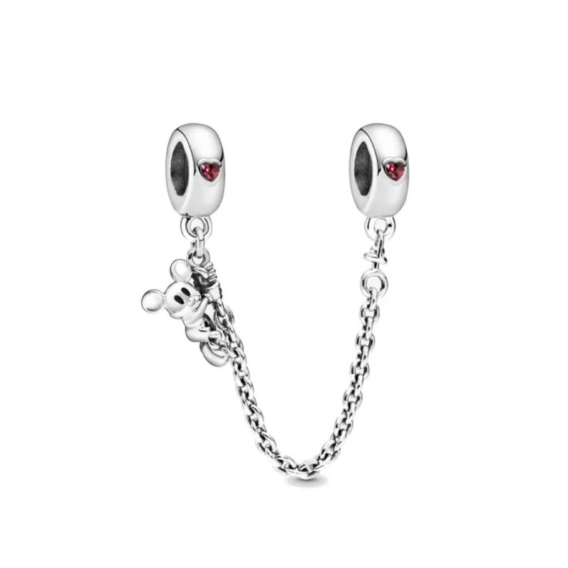 Cadena de Seguridad Disney Mickey Mouse y Corazones