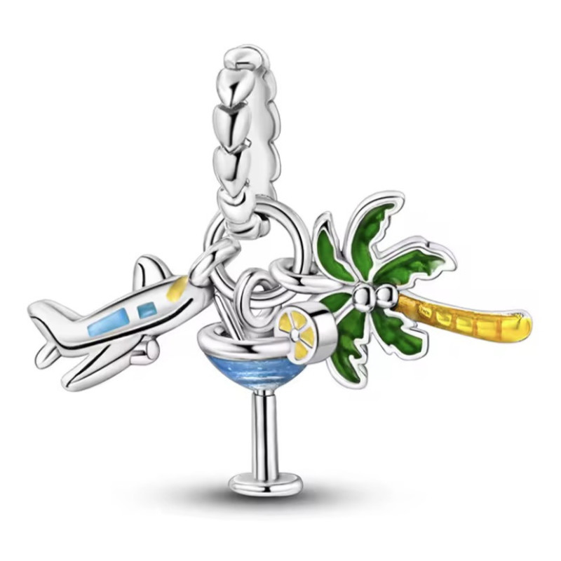 Charm Viajes Avión Copa Cóctel y Palmera